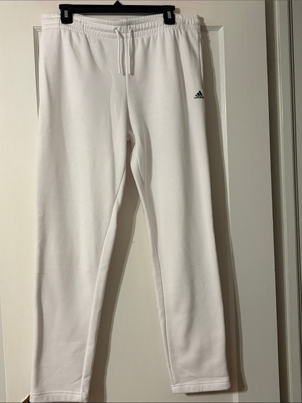 Adidas White Fleece Jogger Pants